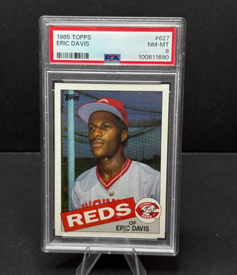 1985 Topps 627 Eric Davis RC PSA 8 - NM-MT Reds