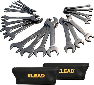 ELEAD Super-Thin Open End Wrench Set | 19-Piece SAE & Metric Sizes | CR-V Nic...