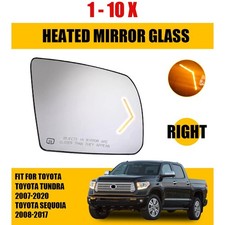 Right Side Passenger Mirror 1-10x Glass For Tundra 2007-16 Signal Heated Sequoia