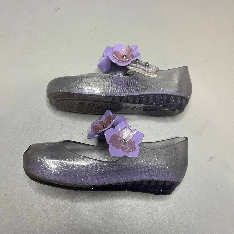 Mini Melissa Ultragirl Mariposa Mary Jane Plana Niñas Talla 8 Púrpura Goma Jalea Foto 3 de 4