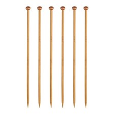 6Pcs 5.5mm Bamboo Knitting Needle Straight Single Pointed 10 Inch US Size 9