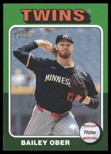 Bailey Ober 2024 Topps Heritage Green Border Minnesota Twins #536