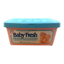 Baby Fresh Wipes Pink Blue Snap Box Scott Paper Prop Empty 1988 Vintage