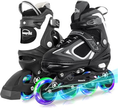 Mammygol Kids Adjustable Inline Skates Boys Girls Light-Up Wheels Beginner