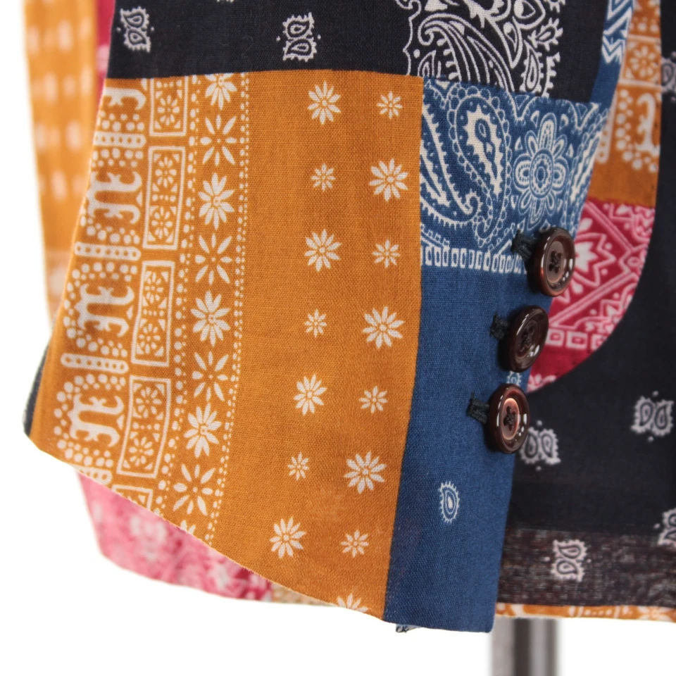 Abrigo Deportivo Belvest Nuevo con Etiquetas Algodón Talla 48R (38R EE. UU.) en Paisley Multicolor Bandana Foto 3 de 4