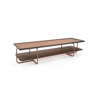 Brauner Wohnzimmer Holz Couchtisch EdelstahlfüßE Eleganter Sofatisch