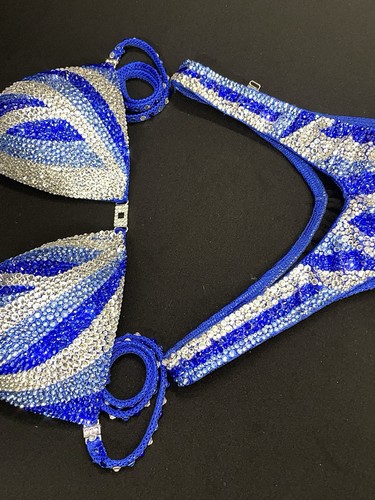 Blue Design Figure Bikini Suit fitness competition, WBFF, - Picture 3 of 7