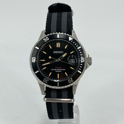 Seiko Solar Shop Limited Model SZEV014 Black Dial Analog Men's Watch USED Japan