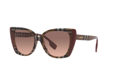 BURBERRY Meryl BE4393 4054-13 Check Brown Bordeaux 54 mm Woman's