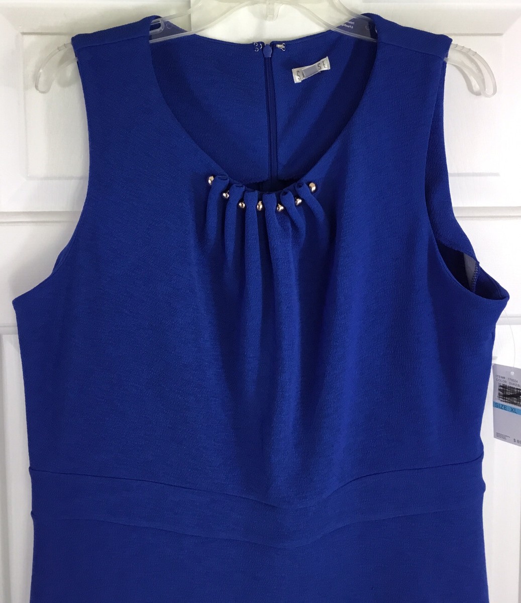 Spense A Line Dress Womens Extra Large Duke Blue Stretch Back Zip