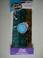 NEW Cra-Z-Art shimmer n sparkle 2in1 magic sequin bracelet set of 3 color flip