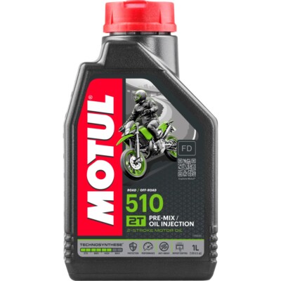 Motul 510 2T Pre Mix Oil Injection 2-Stroke Motor Oil Technosynthese 1 Liter