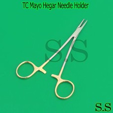 New 2 O.R Grade TC Mayo Hegar Needle Holder 5" With Tungsten Carbide Inserts