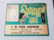 1971 C W SCHUG HARDWARE STORE BELLEVUE OHIO ADVERTISING SPRING SALES CATALOG