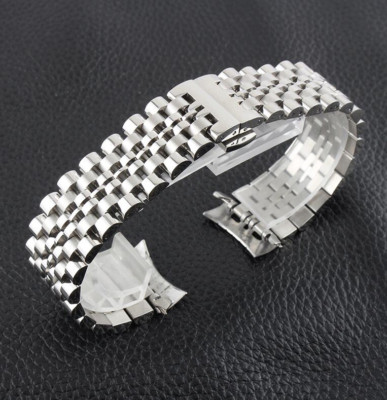 Gebogenes Edelstahlarmband Schmetterlingsschließe Ersatz Uhrenarmband Strap