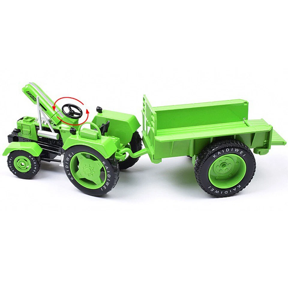 Farm Tractor with Tipping Trailer Model Diecast Farm Toys Vehicle for Boys Green - Image 2 of 4
