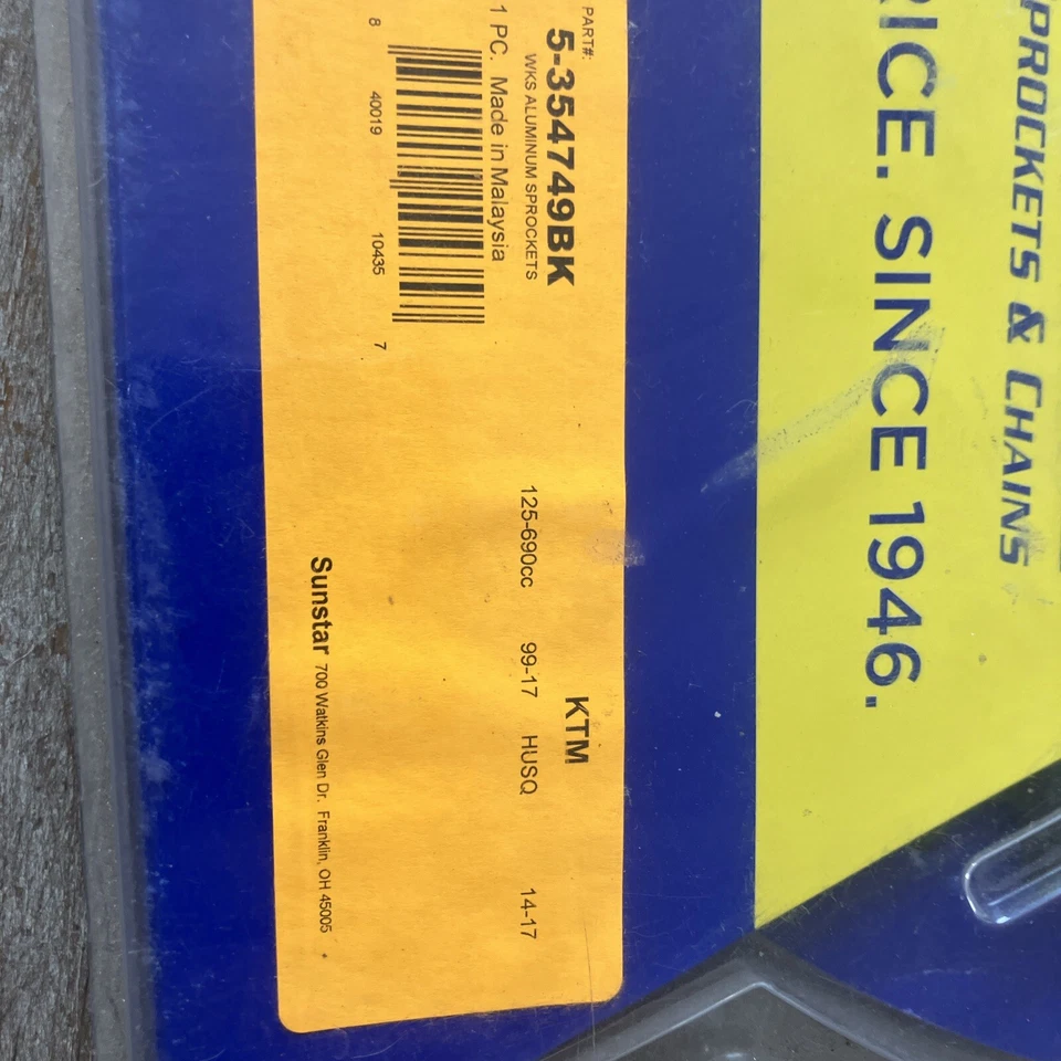 Piñón trasero Sunstar 49T 520 aluminio #5-354749BK KTM/HUSQ Foto 3 de 4