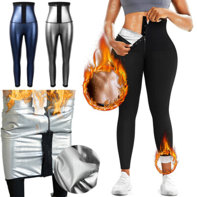 Women High Waist Sauna Sweat Suits Pants Slimming Legging Workout Body Shaper