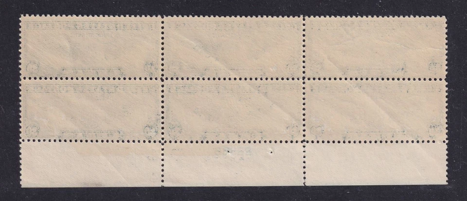 1939 Sc C24 Trans-Atlantic 30c blue MNH OG plate block of 6, CV $130 (B2 - Image 2 of 2