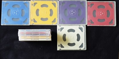10 PCS NEW SLIM QUAD(4) CD/DVD POLY CASES CLEAR/PINK,  PSC76CLEAR/PINK TRAY