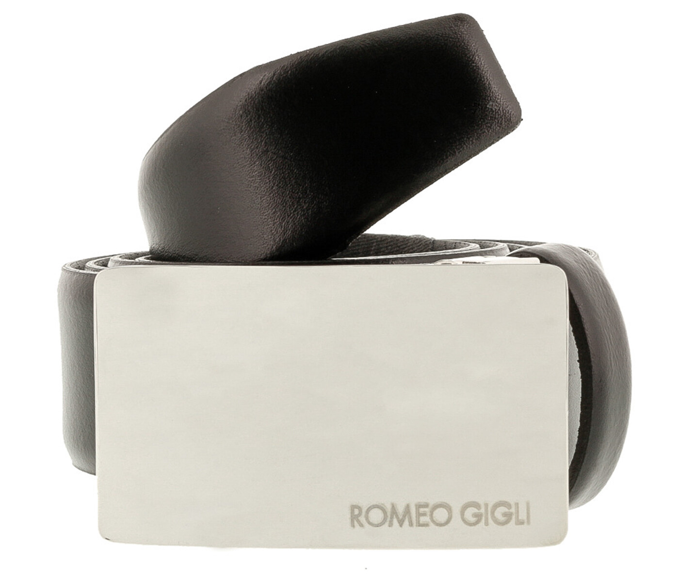 Регулируемый мужской ремень Romeo Gigli C83835S NERO из черной кожи 4290₽