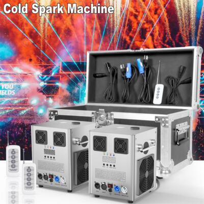 2x Cold Spark Machine mit Flight Case DMX Sparkular Funkenmaschine Bühneneffekt
