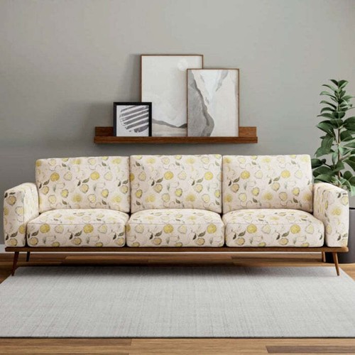 Fade Resistant Cream Green Yellow Teal Flora Drapery Upholstery Fabric - Picture 5 of 7