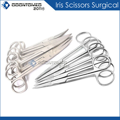 10 Iris Scissors 4.5'' Stainless Steel Straight Curved Surgical Instruments