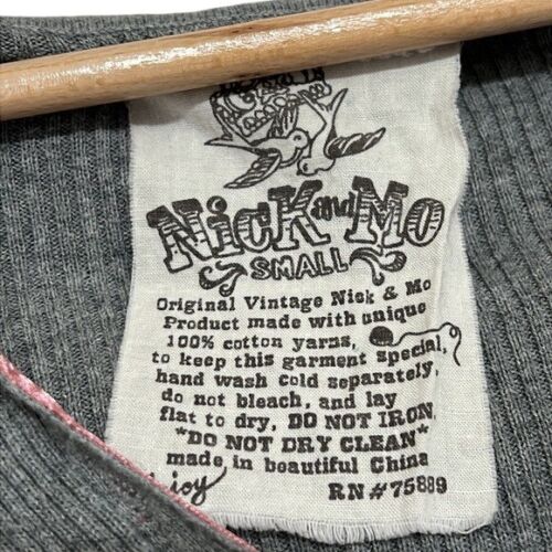 Y2K Haut Manches Longues Femme Petit Nick et Mo Gris Stretch Capuche Grunge Fairy - Photo 9 sur 9