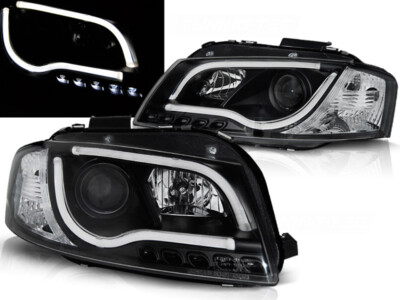 Scheinwerfer Set LED Tagfahrlicht Optik für Audi A3 8P 8PA Bj. 04-08 Schwarz LTI