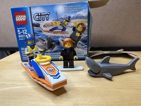 Lego Surfer Rescue boat beach city town coast guard 60011 Lego Complete READ