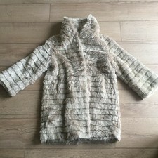 Bernardo Womens Coat Size Small 10 Beige Beautiful Faux Fur Jacket