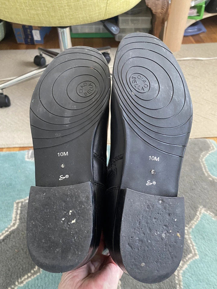 Ciao Bella Tall Black Leather Boots 10 Synthetic Lined VGUC Fall Winter Dressy - Image 3 of 4