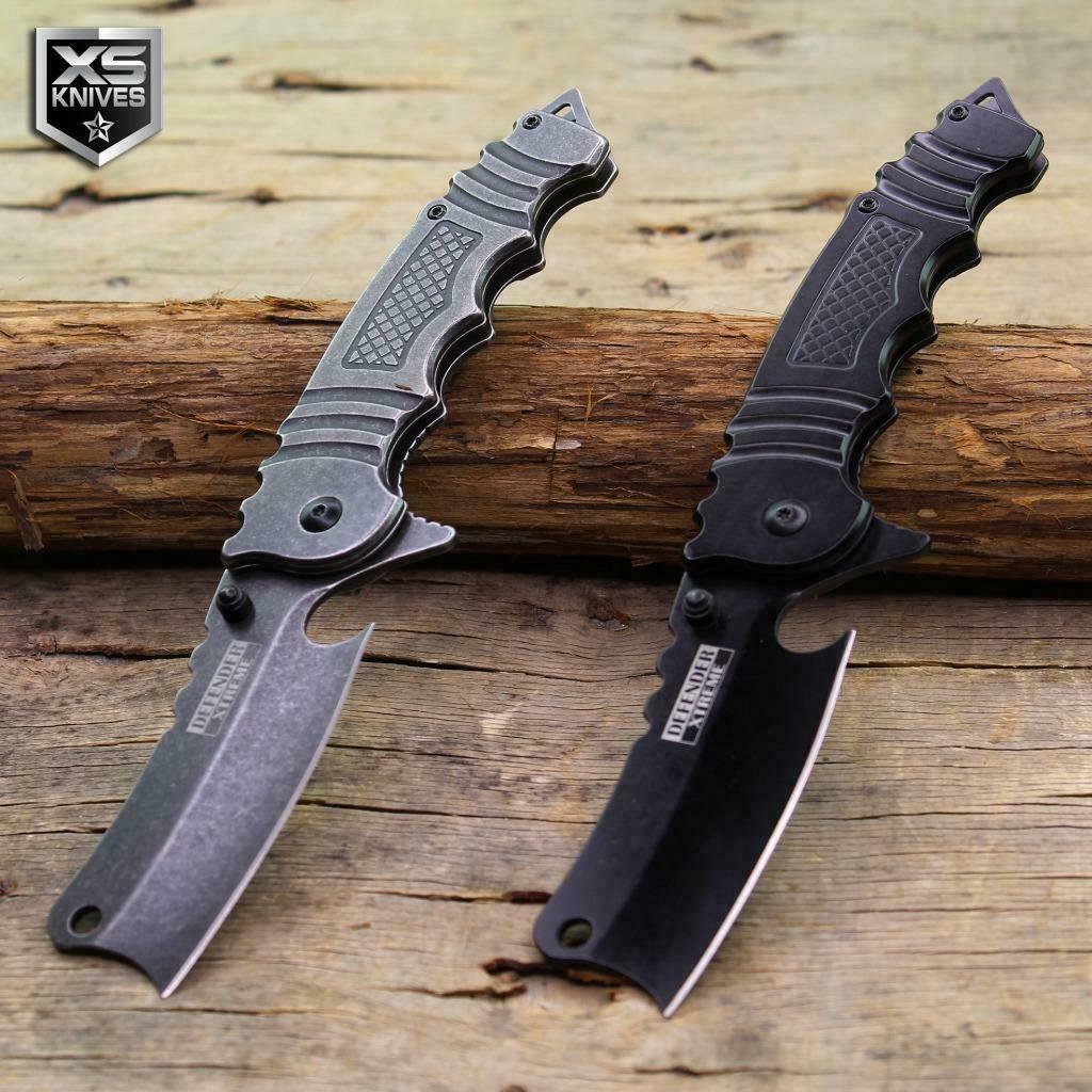 POCKET CLEAVER Tactical Spring Open Assisted WICKED RAZOR Folding Knife 8.5"