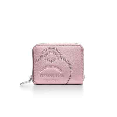 Return to Tiffany™ Small Zip Wallet Crystal Pink Leather Stylish