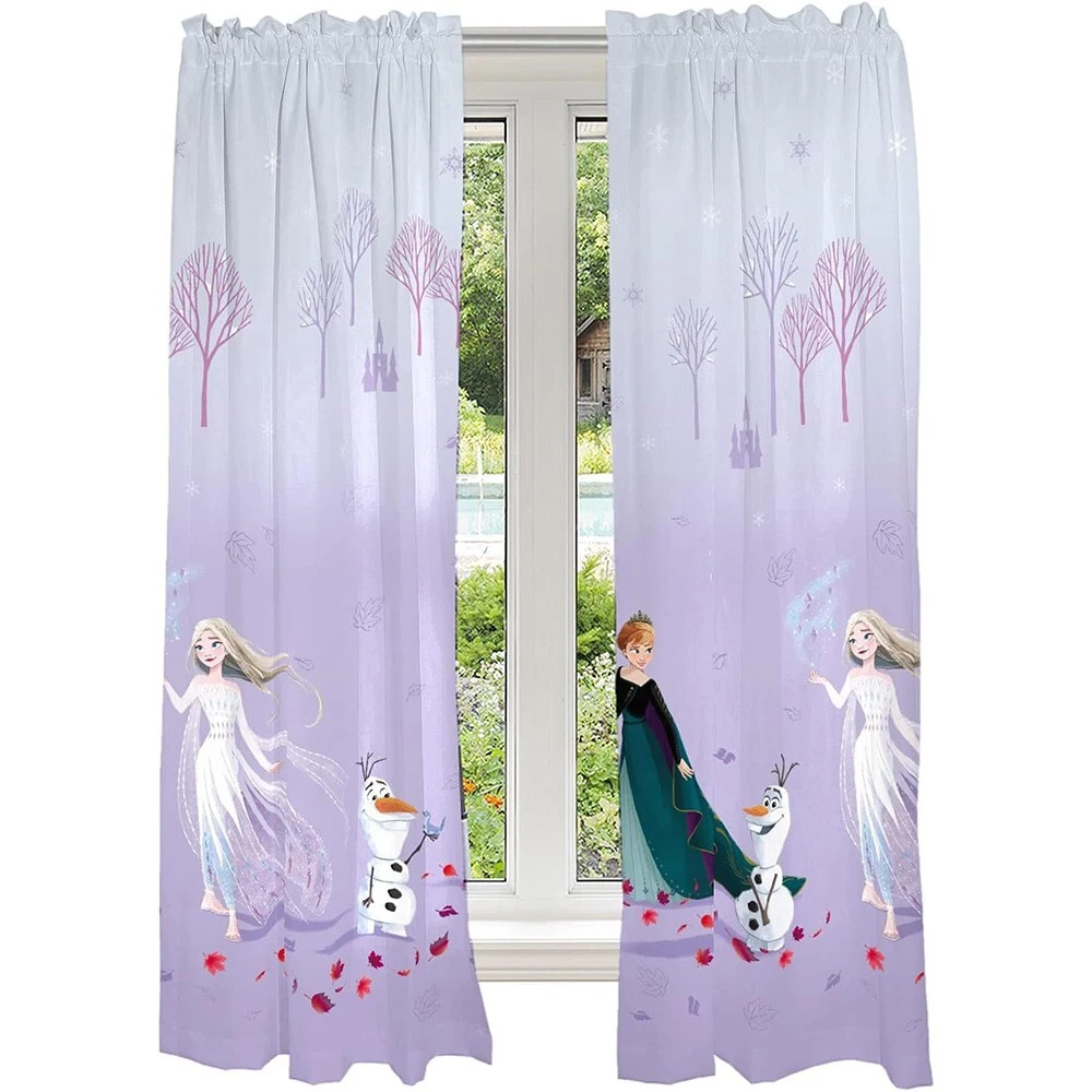 Frozen 2 Window Curtain Panels for Kids Room - 2 Panels - 41" (W) x 63" (L)