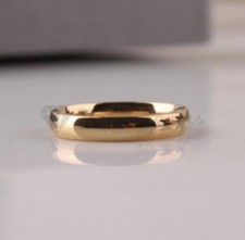 18K Gold Plated Stainless Steel Plain Wedding Engagement Ring Bands Sizes 6-13