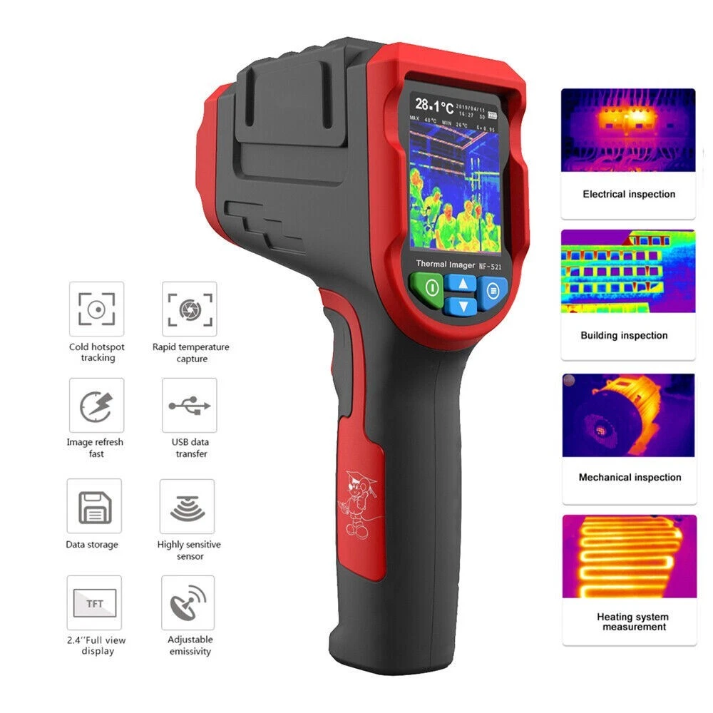 Infrared Thermal Temperature Imager Heat Gun Imaging Sensor Detector IR  Camera