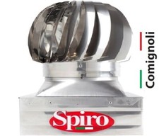 Comignolo Eolico Spiro Base Rettangolare Girevole c/2Cuscinetti xCanneFumarie.CE