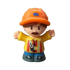 Fisher Price Little People Figure Construction Worker Dad Man Helmet Truck #438