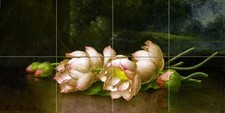 Egyptian lotus blossom Tile Mural Kitchen Bathroom Backsplash Marble Ceramic