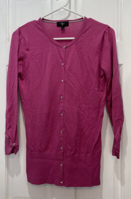 purple rose colored cardigan