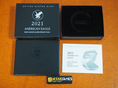 NO COIN: 2021 W PROOF SILVER EAGLE BOX/COA TYPE 2 OGP ONLY BUY 2 GET 3RD FREE!!