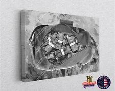 Money Art Bag of Money Bills Canvas Print Home Decor Wall Art Prints Wall Design