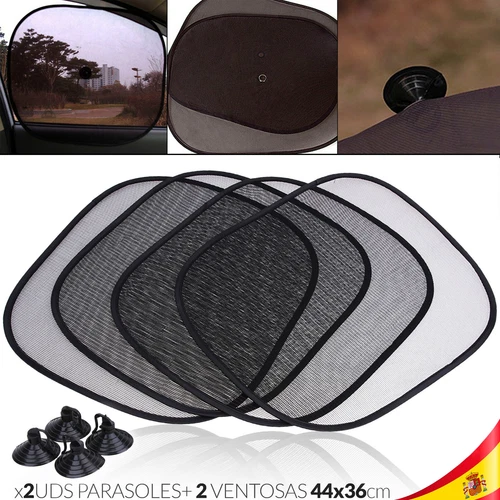 2X Parasols Parasol Curtain Universal For Window Car 44x38 CM Suction Cup