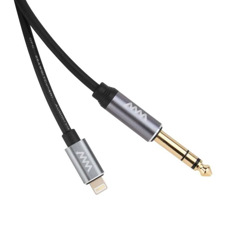 Lightning to 1/4 inch 6.35mm TRS Audio Stereo Cable for Amplifier Speaker Mixer - Image 3 of 4