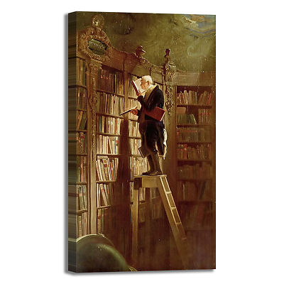 Spitzweg Bibliotheksmaus Design Bild Druck Leinwand Gemälde Rahmen Wohnkultur
