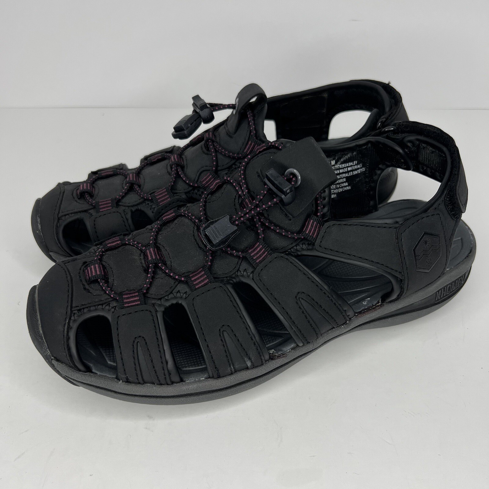 Khombu Hiking Sandals Mens Size 10  Black Slip On Closed Toe Strap Back