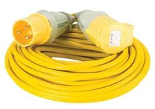 32A 110V 3 Core 4mm Arctic Grade 3 Pin Male to Female CEE Extension Lead 14m