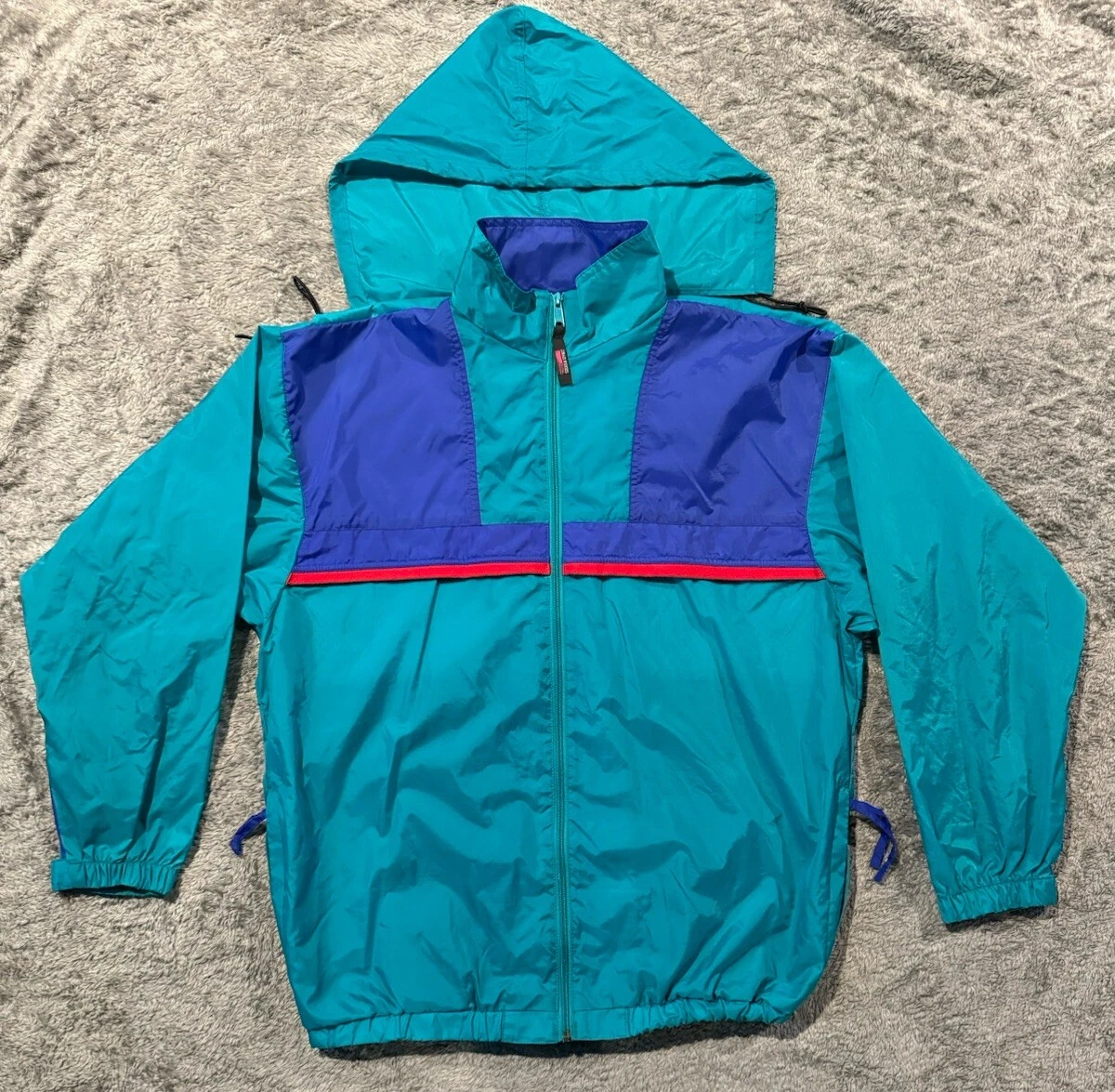 Vintage Sierra Sport Jacket Unisex Size M Windbreaker Packable Color Block